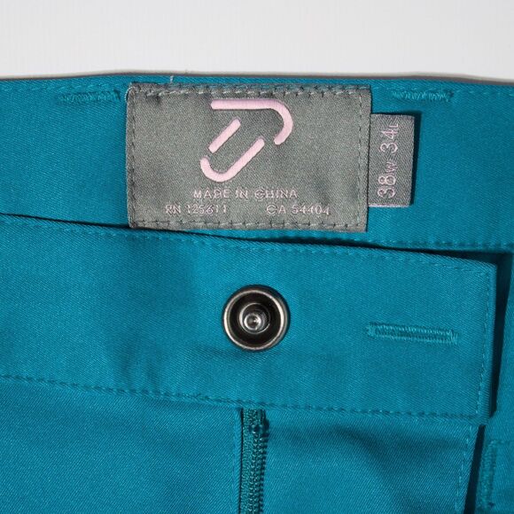 IJP Design Ian Poulter Golf Pants Teal Blue Green Adjustable Waist Men 38x34 - Picture 8 of 9